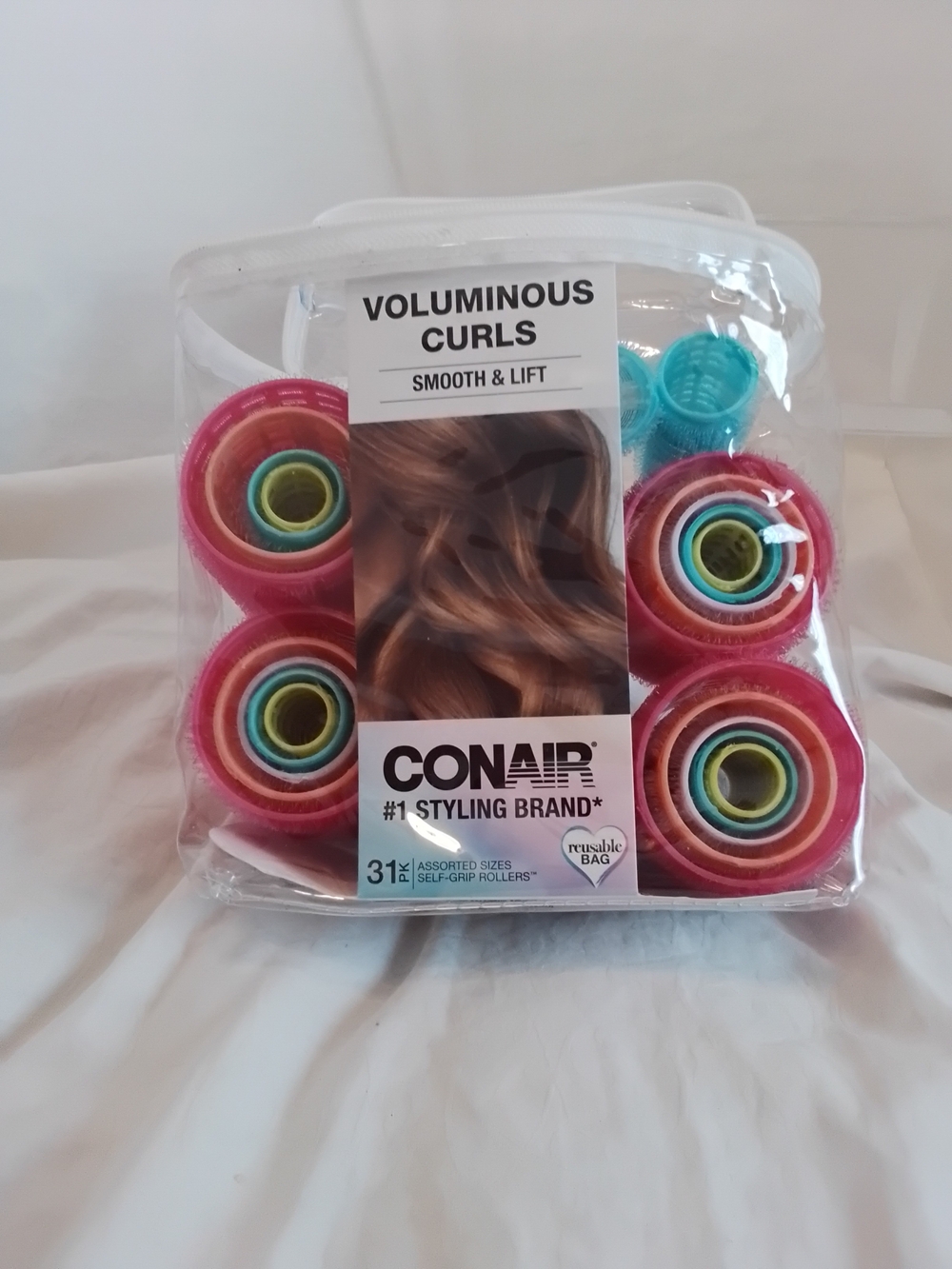 Conair Voluminous Curls Self-Grip Rollers - Pink